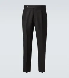 Pantalones de traje de seda, lana y mohair Pantalones de traje de seda, lana y mohair