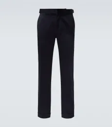 Pantalones de traje Shelton de satén de algodón Pantalones de traje Shelton de satén de algodón
