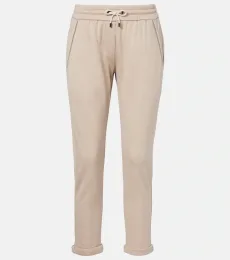 Pantalones en mezcla de algodón con cuentas Monili Pantalones en mezcla de algodón con cuentas Monili