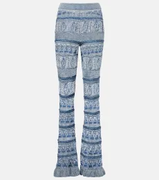 Pantalones flared de croché de algodón Pantalones flared de croché de algodón