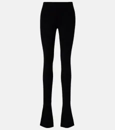 Pantalones flared de jersey de crepé Pantalones flared de jersey de crepé