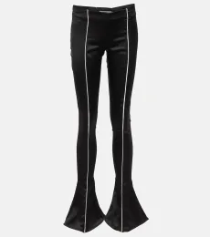 Pantalones flared en satén de seda Pantalones flared en satén de seda