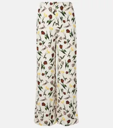 Pantalones palazzo de seda estampados Pantalones palazzo de seda estampados