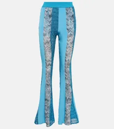 Pantalones patchwork de punto en zigzag