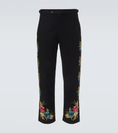 Pantalones rectos Beaded Aquitaine de lana Pantalones rectos Beaded Aquitaine de lana
