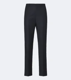 Pantalones rectos de lana virgen en jacquard Pantalones rectos de lana virgen en jacquard