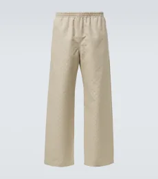 Pantalones rectos de lona GG de algodón Pantalones rectos de lona GG de algodón