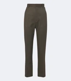 Pantalones rectos de sarga de lana virgen Pantalones rectos de sarga de lana virgen