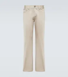 Pantalones rectos de satén de algodón
