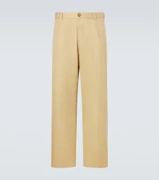 Pantalones rectos Fuji de sarga de algodón
