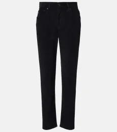 Pantalones slim cropped Ex Boyfriend de pana de tiro medio Pantalones slim cropped Ex Boyfriend de pana de tiro medio
