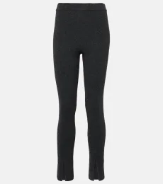 Pantalones slim de cachemir acanalados Pantalones slim de cachemir acanalados