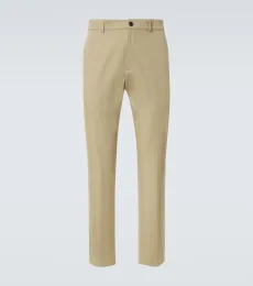 Pantalones slim de gabardina de algodón Pantalones slim de gabardina de algodón