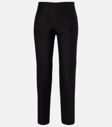 Pantalones slim de lana y seda Pantalones slim de lana y seda