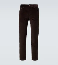 Pantalones slim de pana de algodón Pantalones slim de pana de algodón