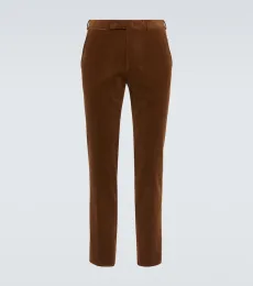 Pantalones slim de pana de algodón y cachemir Pantalones slim de pana de algodón y cachemir