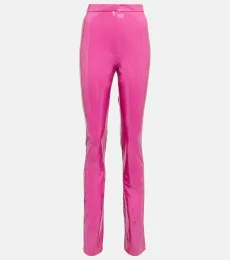 Pantalones slim de tiro alto laminados Pantalones slim de tiro alto laminados