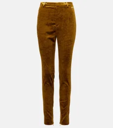 Pantalones tapered de terciopelo