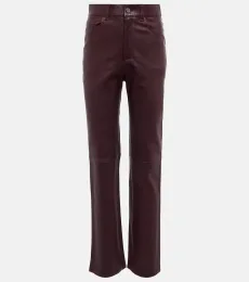 Pantalones Terry de piel con tiro alto Pantalones Terry de piel con tiro alto