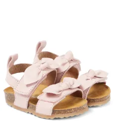 PÃPÃ Baby bow-detail leather sandals PÃPÃ Baby bow-detail leather sandals