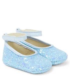 PÃPÃ Baby Vapor glitter ballet flats
