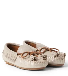 PÃPÃ Glitter leather loafers PÃPÃ Glitter leather loafers