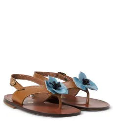 PÃPà Juliette floral-appliquà leather sandals PÃPà Juliette floral-appliquà leather sandals