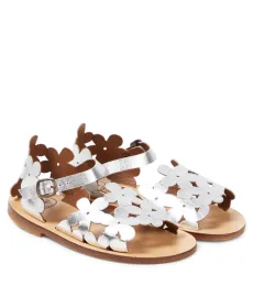 PÃPÃ Laminato floral metallic leather sandals PÃPÃ Laminato floral metallic leather sandals