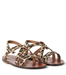PÃPÃ Leopard-print leather sandals PÃPÃ Leopard-print leather sandals