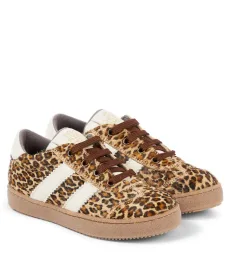 PÃPÃ Pony leopard-print calf hair sneakers PÃPÃ Pony leopard-print calf hair sneakers