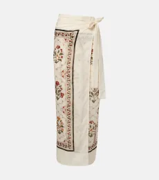 Paréo en coton et soie à fleurs Paréo en coton et soie à fleurs
