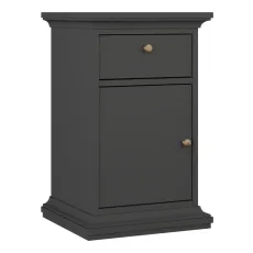 Paris Nightstand Beside Table Cabinet Unit 1 Door 1 Drawer Matt Grey