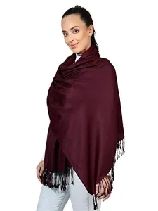 Pashmina Style All Seasons Handcrafted Wrap Shawl Stole Scarf (Burgundy) Pashmina Style All Seasons Handcrafted Wrap Shawl Stole Scarf (Burgundy)