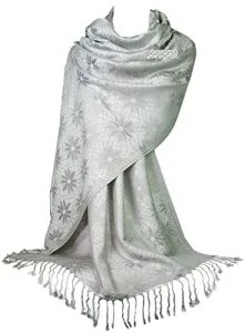® Pashmina Style Scarf Shawl (FLD)(Pash-9325-CH-Silver) ® Pashmina Style Scarf Shawl (FLD)(Pash-9325-CH-Silver)