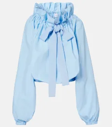 Patou Tie-neck cotton blouse