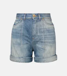 Patterned denim shorts Patterned denim shorts