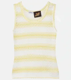 Paula's Ibiza pointelle cotton-blend top Paula's Ibiza pointelle cotton-blend top