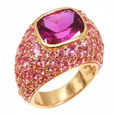 Pave Pink Brass Ring Pave Pink Brass Ring