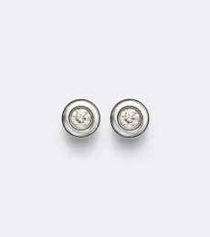 Pavé sterling silver earrings with diamonds Pavé sterling silver earrings with diamonds