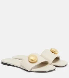 Pebble leather slides Pebble leather slides