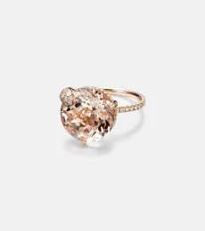Peekaboo 18kt rose gold ring with morganite and diamonds Peekaboo 18kt rose gold ring with morganite and diamonds
