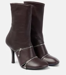 Peep leather ankle boots Peep leather ankle boots