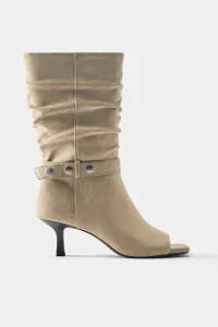 Peep Toe High-Heel Ankle Boots Peep Toe High-Heel Ankle Boots