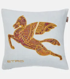 Pegaso embroidered linen cushion Pegaso embroidered linen cushion