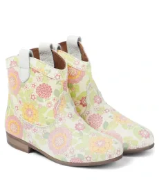 PèPè Bottines en cuir à fleurs