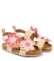 PèPè Sandales en daim à fleurs PèPè Sandales en daim à fleurs