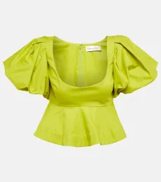 Peplum cotton crop top