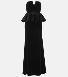 Peplum velvet bustier gown Peplum velvet bustier gown
