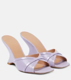 Perla 85 leather wedge mules Perla 85 leather wedge mules