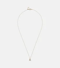 PersÃe Alphabet A 18kt gold necklace with diamonds